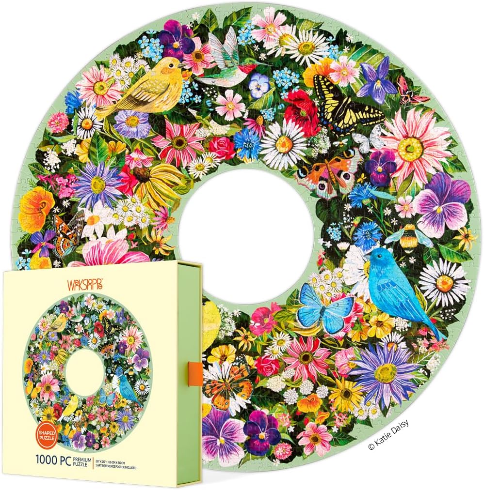 WerkShoppe Spring Floral Wreath 1000 Piece Puzzle