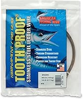 Vista 99 de AFW Alambre Líder Duro de Una Hebra de Acero Inoxidable a Prueba de Dientes - Brillante y Camuflaje para Tiburón, Barracuda, Caballa Real, Wahoo