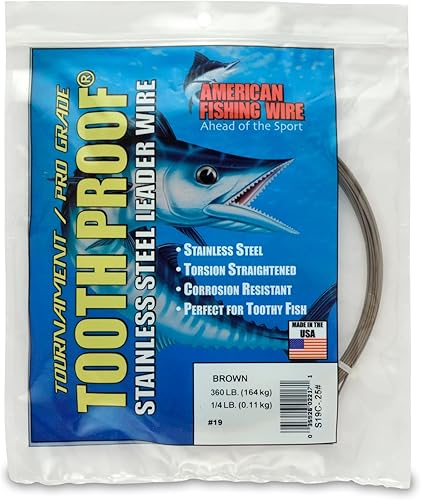 Miniatura 99 de AFW Alambre duro de acero inoxidable a prueba de dientes, brillante y camuflaje para tiburón, barracuda, caballa real, Wahoo, protección contra
