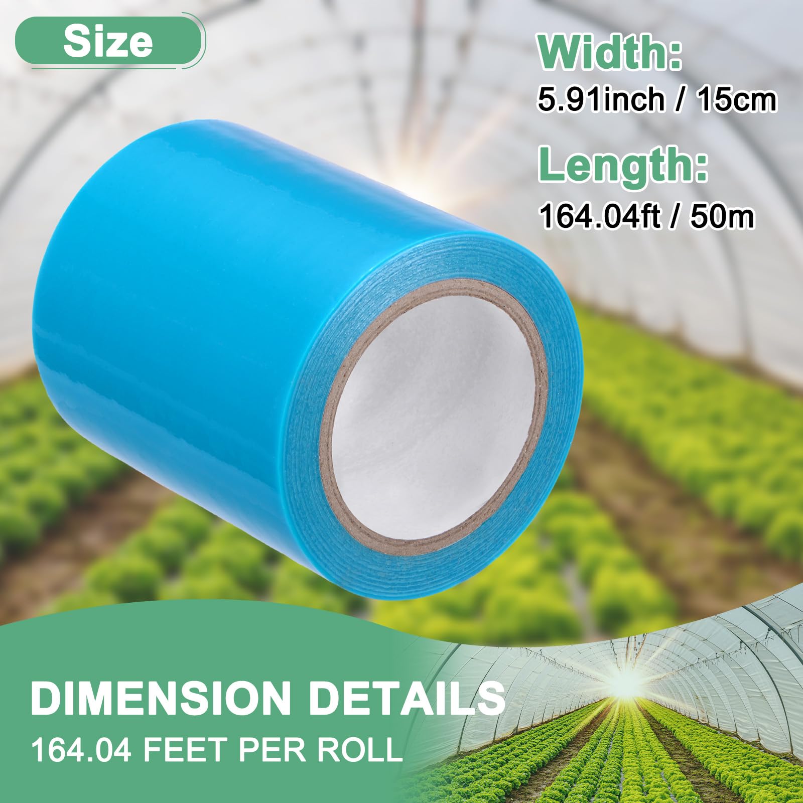 M METERXITY Greenhouse Plastic Sheeting Tape, 6Inch x 164Feet Greenhouse Repair Tape - Image 3