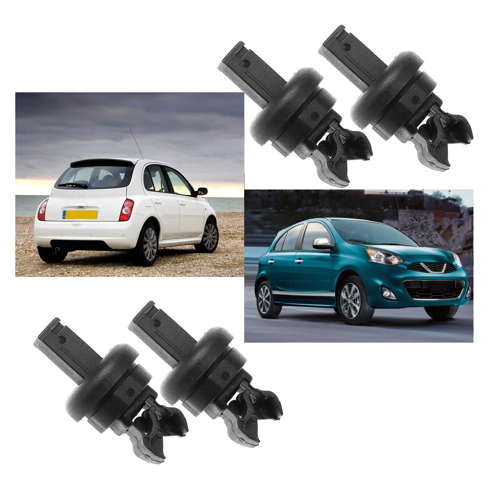 4 sztuki klipsów do regału tylnego Renault Megane 3, Renault Clio, Nissan Qashqai 2007-2019, klipsy samochodowe, klipsy mocujące, nity z tworzywa sztucznego 7705099001