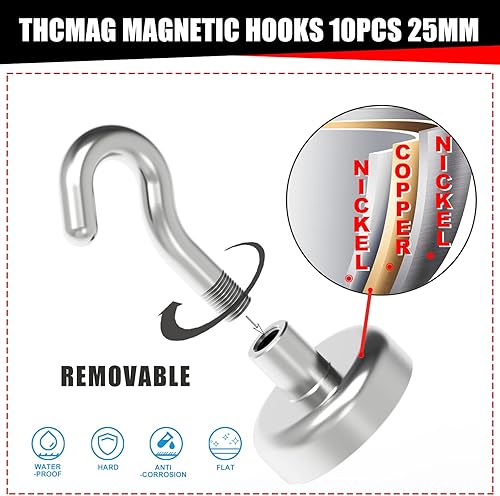 Miniatura 3 de Ganchos magnéticos de neodimio fuertes, ganchos magnéticos de tierras raras resistentes, ganchos para colgar, soporte para llaves, caja de