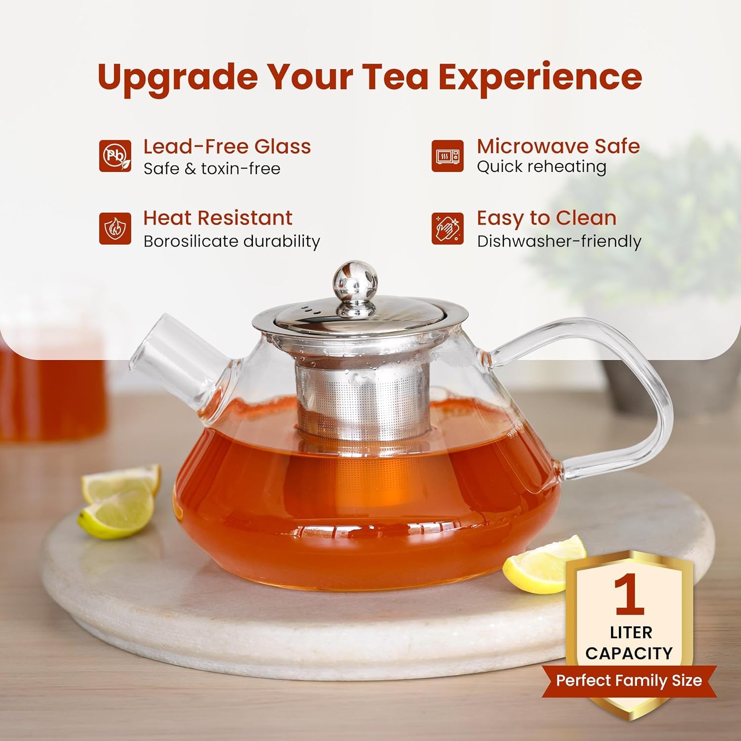 Glass Kettle for Tea - Golden Brew 1000ml -5 Glass Kettle for Tea - Golden Brew 1000ml -5