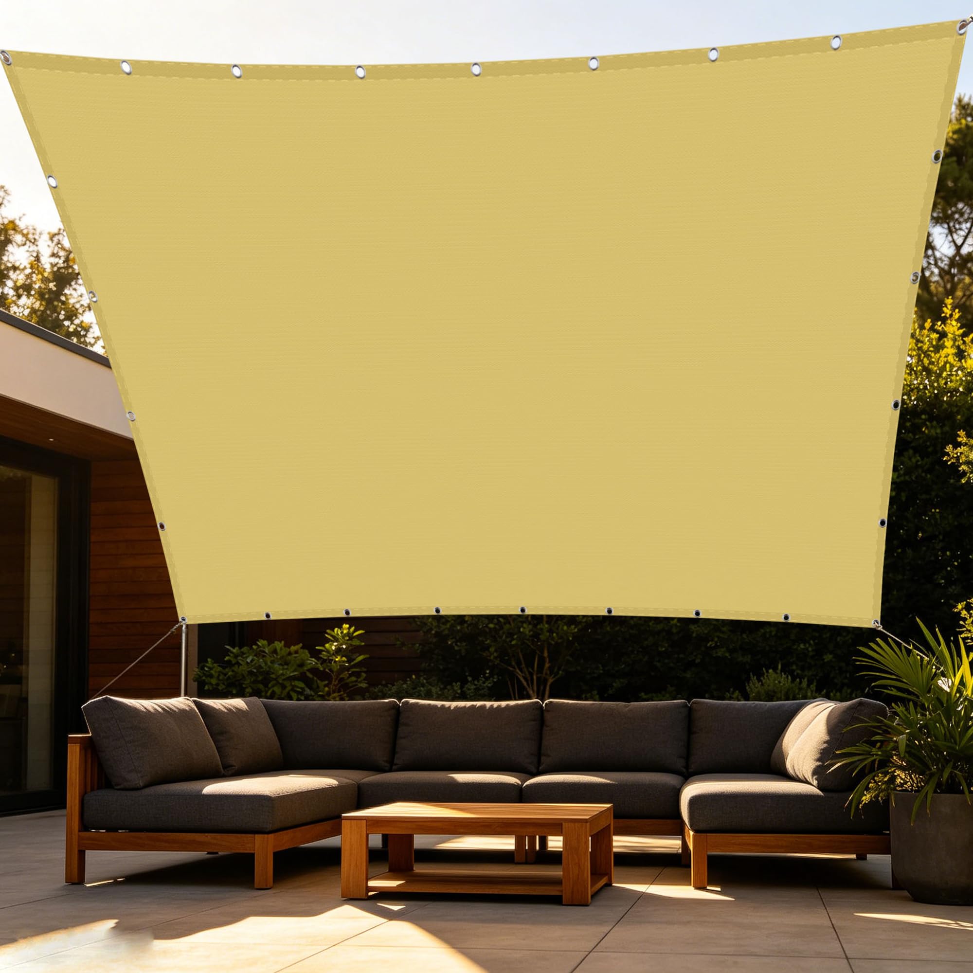 Voiles d'ombrage imperméables et antidéchirure 200x450 cm jaune sable