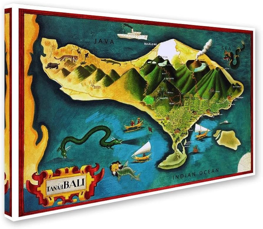 Amazon｜バリ島インドネシアのbyヴィンテージLavoie、12 x 19インチ