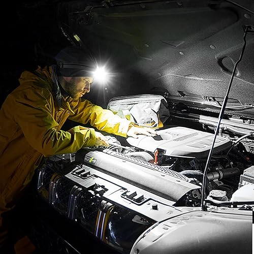 Miniatura 8 de Aigostar Linterna frontal recargable de 6500 K 600 lúmenes, impermeable, brillante, intermitente, de larga duración, sensor de movimiento, lámpara