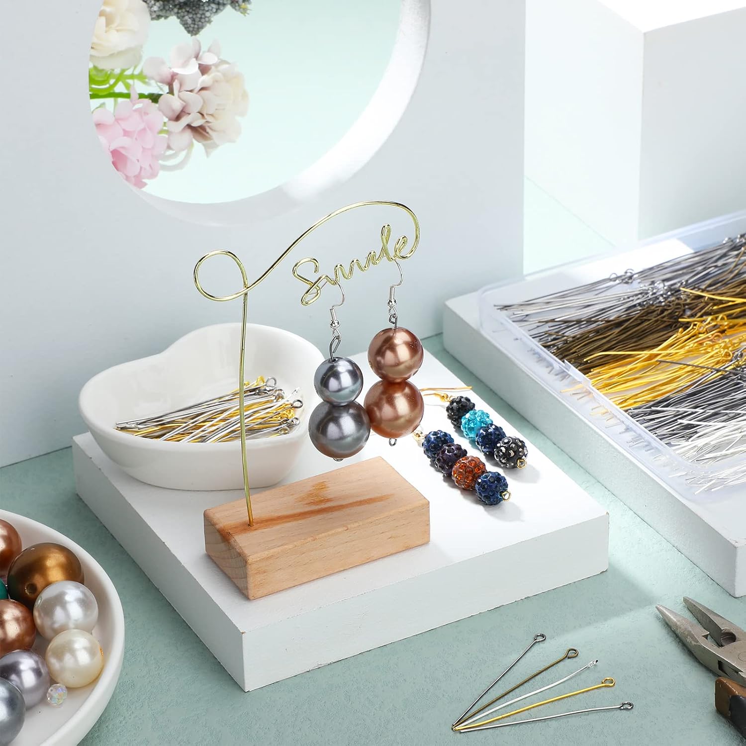 500 Pieces Eye Pins 50 mm Jewelry Making Pin Heads Eye Jewelry Head Pins for Jewelry Making DIY Ball Head Pins for Craft Earring Bracelet Jewelry Making Accessories Supplies (Mixed Colored) : Arts, Crafts & Sewing