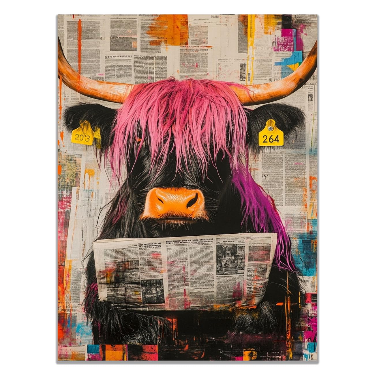WIKEO Banksy Graffiti Canvas Wall Art Graffiti Bathroom Cow Living Room Décor,Canvas Prints,Abstract Wall Art,-Street Pop Posters Inspirational Quotes(Purple)-30x40cm Unframed