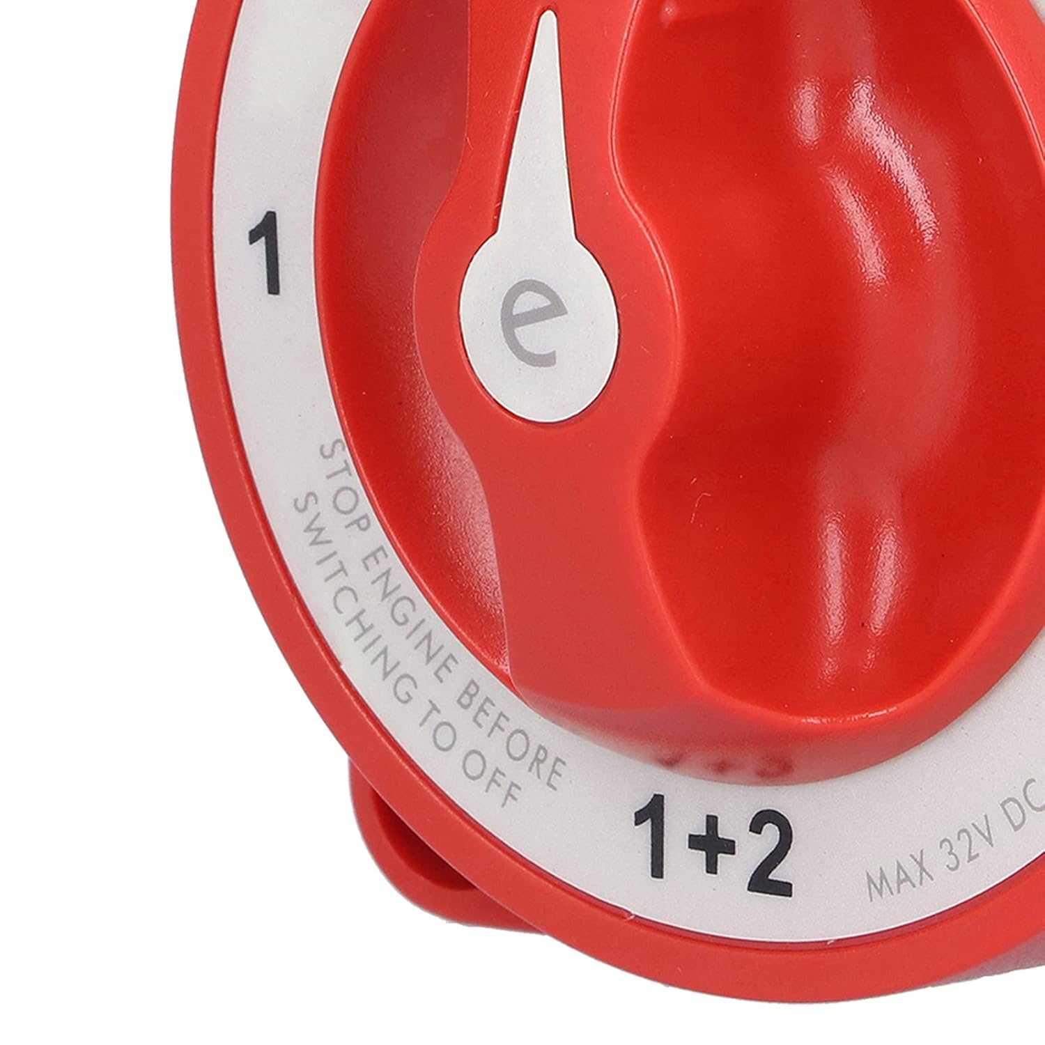 Battery Switch 4 Position Terminal for Motorhomes, 32V 350A, Red, Pisa Leaning Tower Type