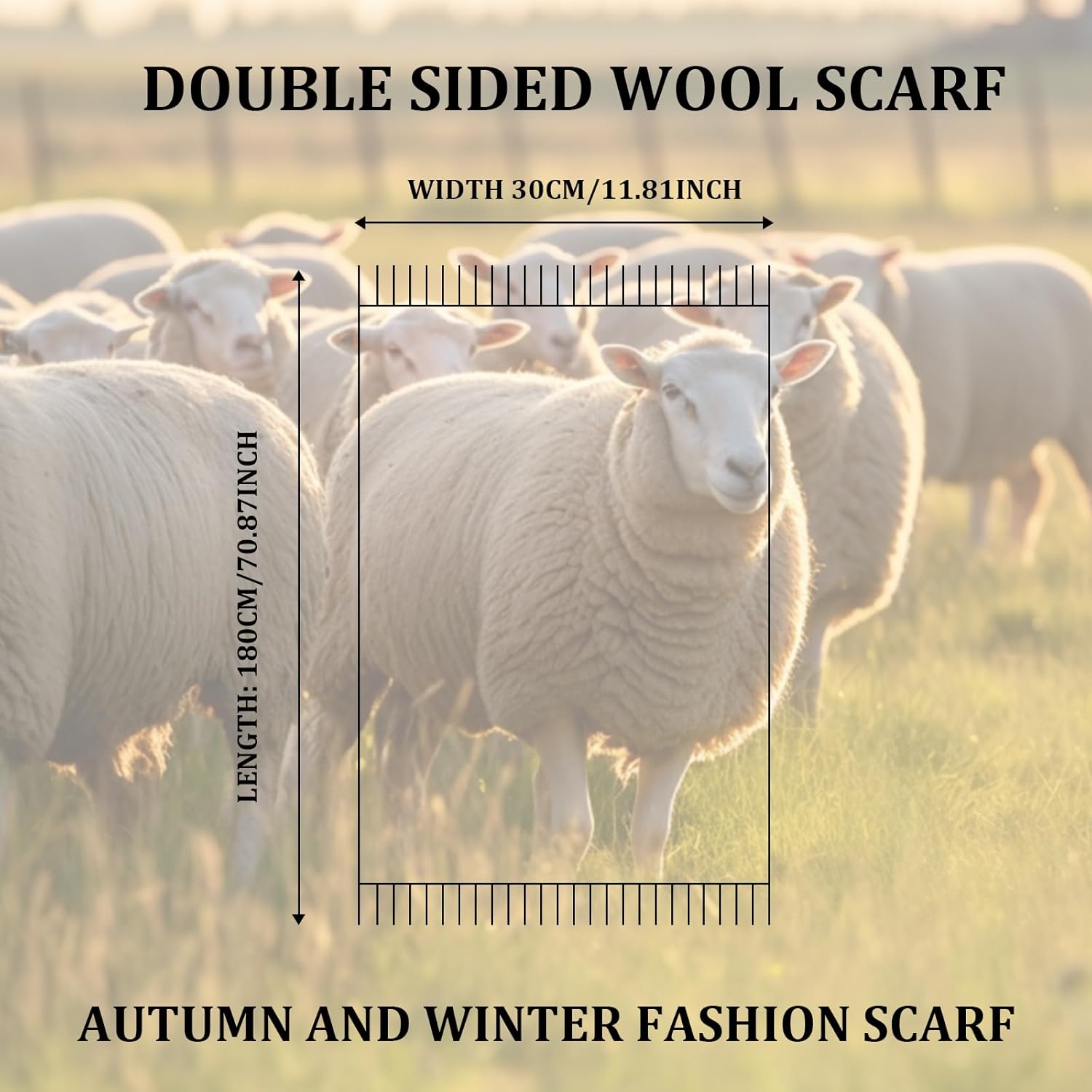 100% Wool Scarf for Men Women,Thick Long Warm Winter Scarves,Merino Wool Scarf for Cold Weather - Image 5