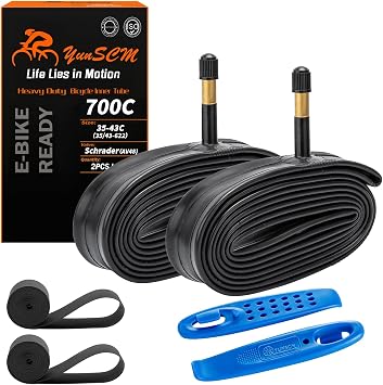 700C Heavy Duty Bike Tubes 700x25C/28C/32C/34C 25/34-622 700C Bicycle Inner Tubes Compatible with Road, Gravel, Hybrid, Touring Bike Tire Tubes Schrader Valve AV48 2-PCS