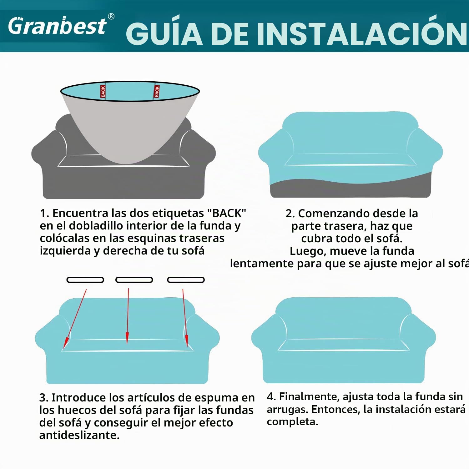 Granbest Fundas de sofá de 3 plazas, súper suaves y elegantes para perros, mascotas, gatos, jacquard de elastano, antideslizante, para sala de estar, protector de muebles (3 plazas, arena)