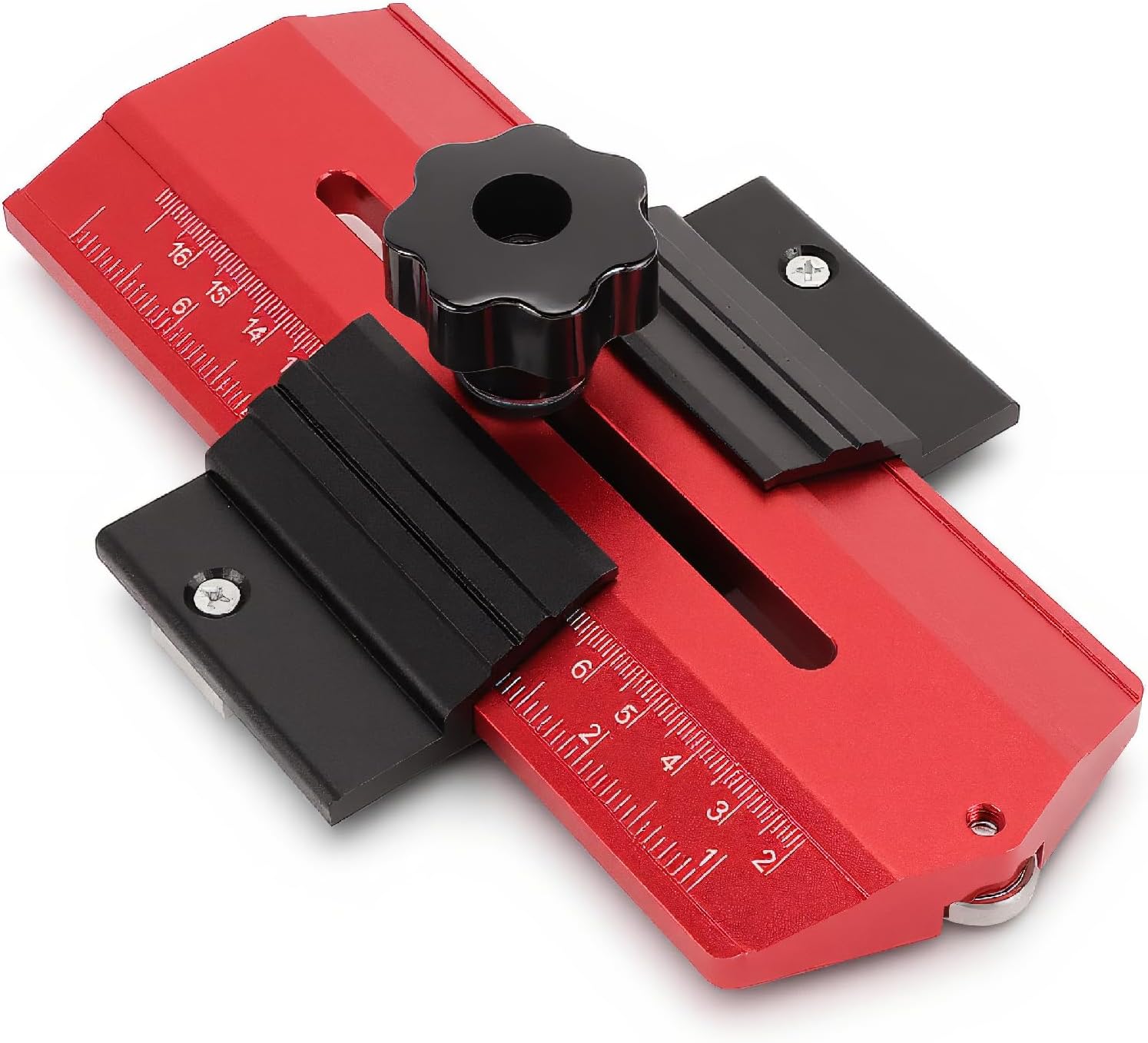 Thin Rip Jig, Table Saw Jig for Repeat Narrow Strip Cuts, Stainless Steel Woodworking Tools Compatible with Table Saw Band Saw Router Table, Cutting (Red)