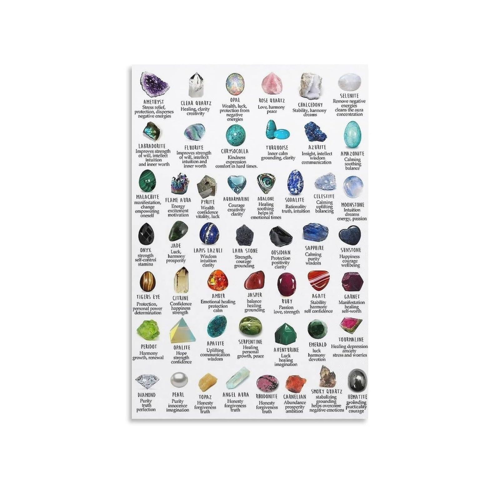 MDBJTCYZN Crystal Gemstone Gallery Wall Set Canvas Painting(Framed,16x24inch(40x60cm))