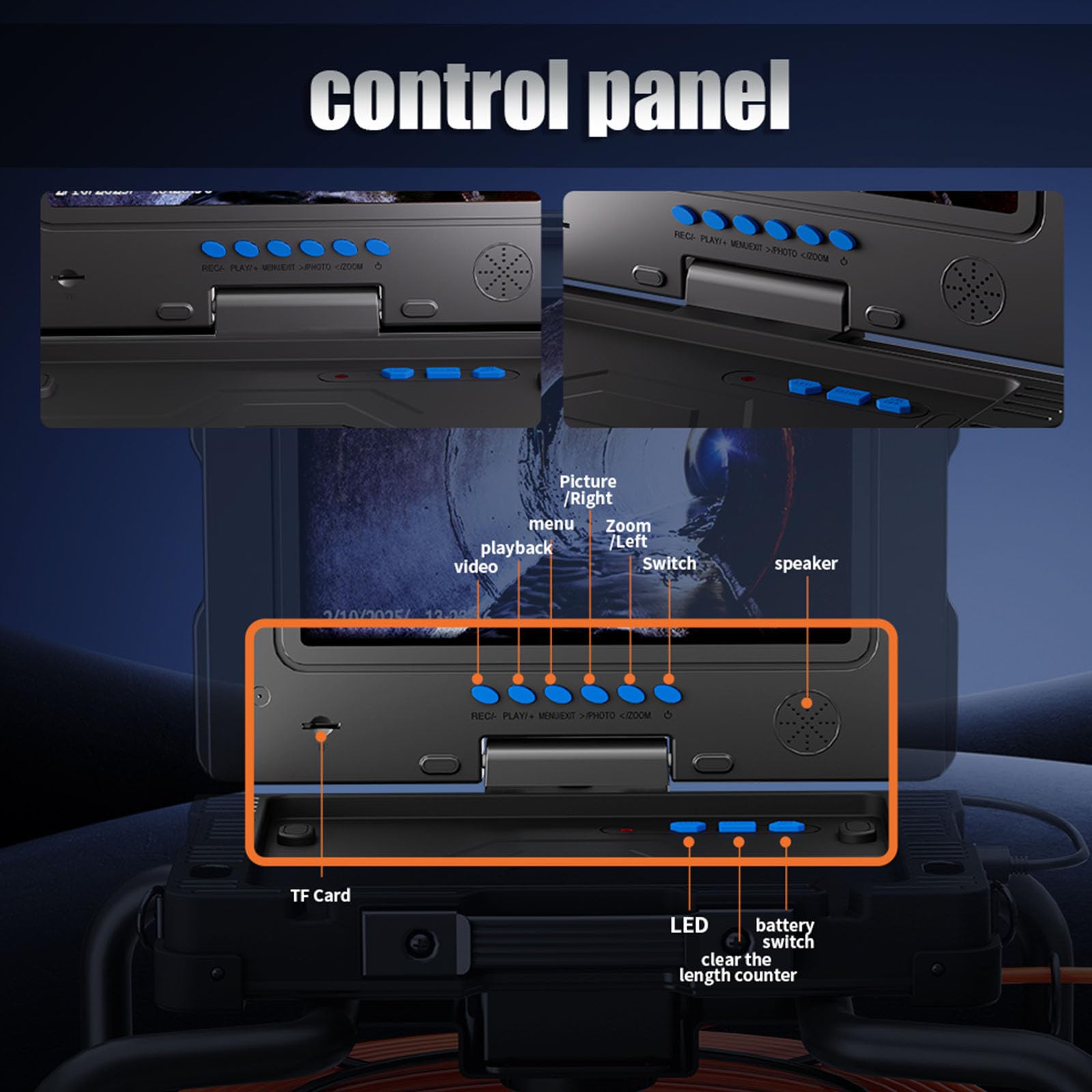 9-calowa Kamera Dvr Do Kanalizacji, Kamery Do Rur Kanalizacyjnych Z Funkcją Samopoziomowania, Kamera Inspekcyjna Z Wężem Hydraulicznym 512 Hz Z 12 Diodami Led, Kamera Inspekcyjna (Size:30M/262FT)