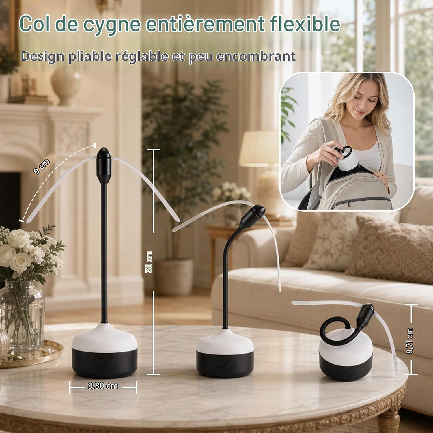 Lot de 2 Ventilateurs Anti-Moustiques et Mouches, Rechargeables avec LED, pour Intérieur e - Mise en situation et utilisation