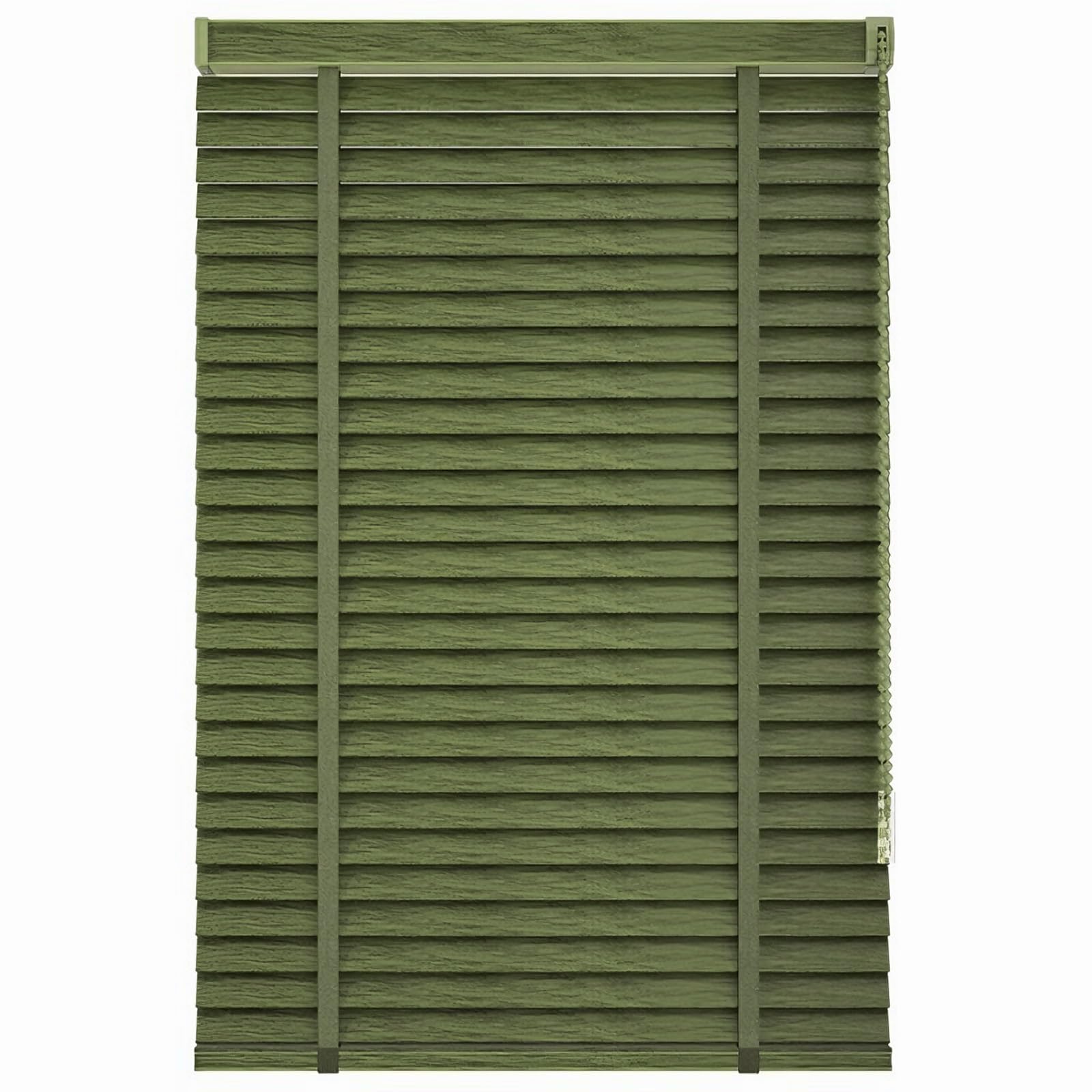5cm Slats Wood Blinds for Indoor Windows, Custom Wood Window Blinds, Wooden Venetian Horizontal Blinds & Shades for Indoor Windows, Office, Living Room, Bedroom(Olive Green)
