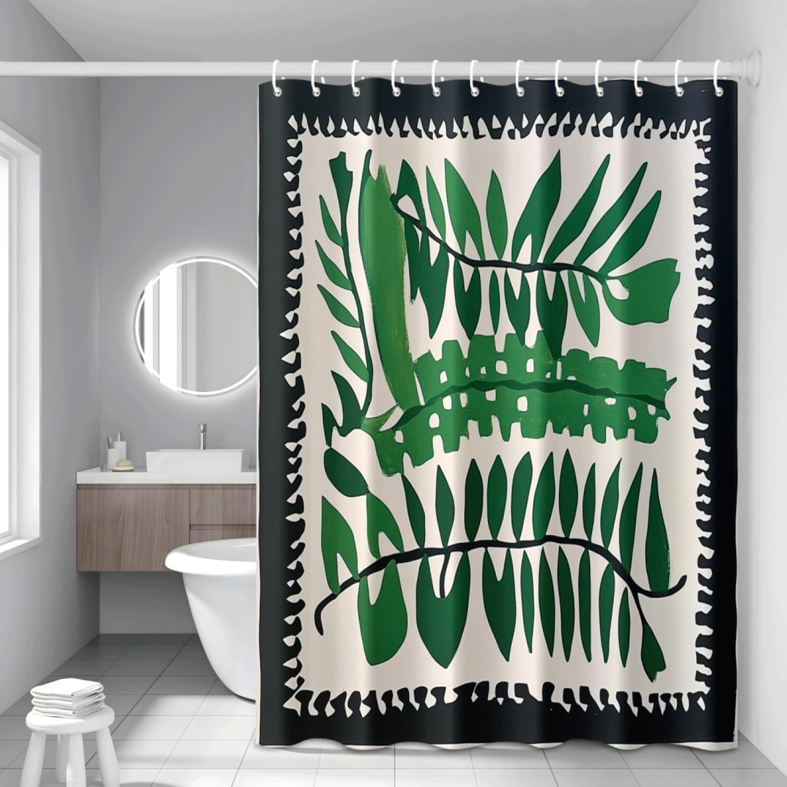 Shower curtain lavable en polyester pour éviter l'eau au sol du bain