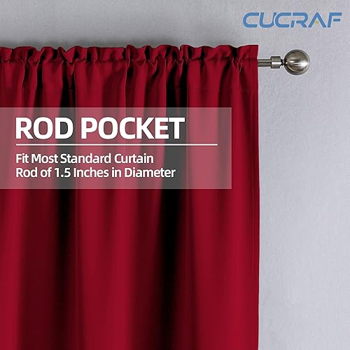 Miniatura 3 de CUCRAF Cortinas opacas cortas pequeñas para decoración de Navidad, paneles de cortina para oscurecer la habitación, bolsillo para barra, cortinas