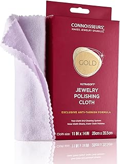 CONNOISSEURS Ultrasoft Gold Jewelry Polishing Cloth, 11x14