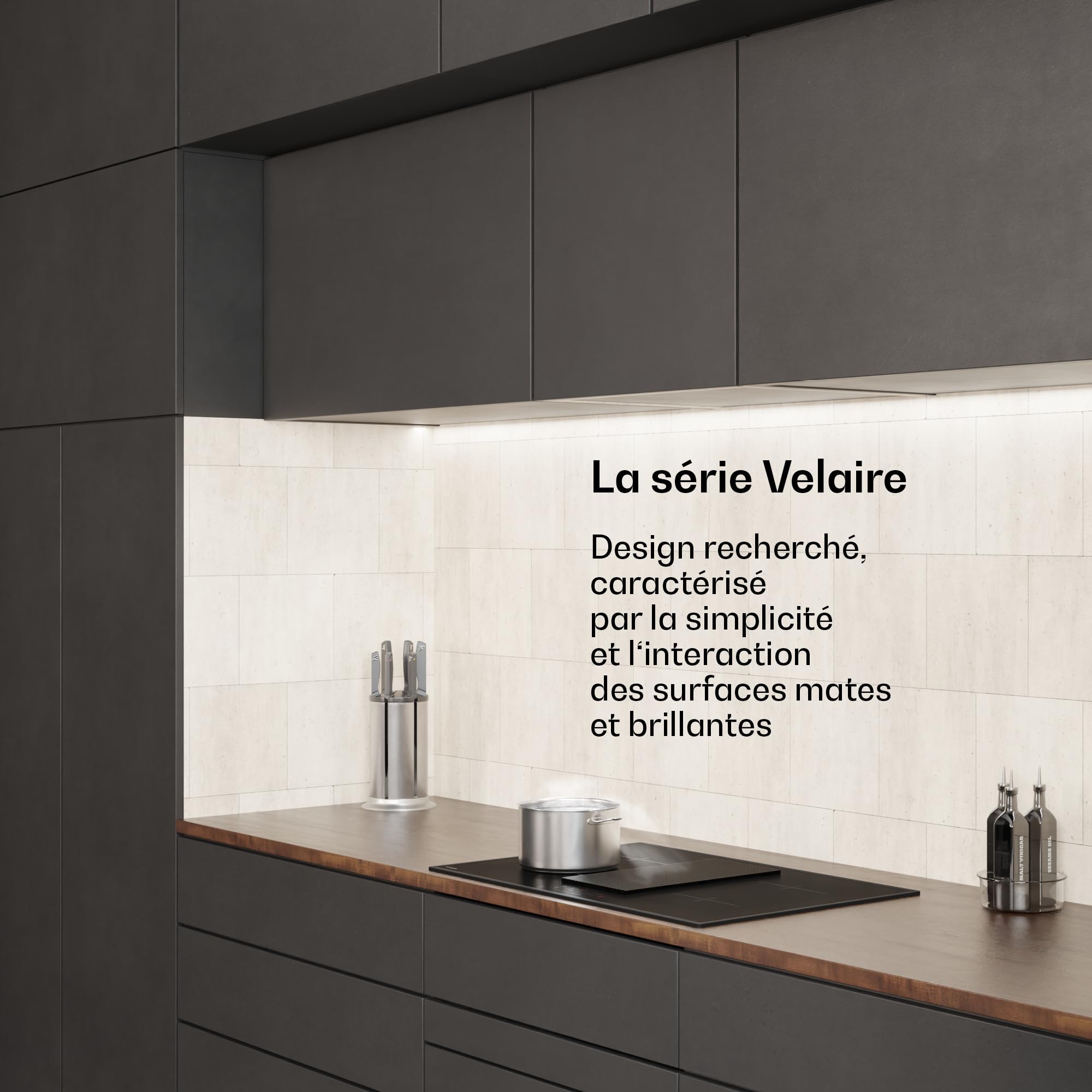 Klarstein Velaire Plaque Induction avec Hotte Intégrée - 4 Zones, 8400W Boost, Curseur Tactile, Minuterie, Sécurité Enfants, Détection Casseroles, Verre Noir 80cm, Plaque Cuisson Hotte Intégrée