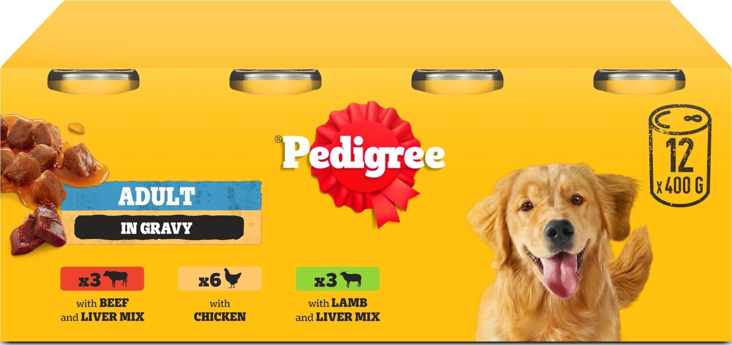 Pedigree Adult Dog Wet Food Mixed Selection Gravy12x400g Can