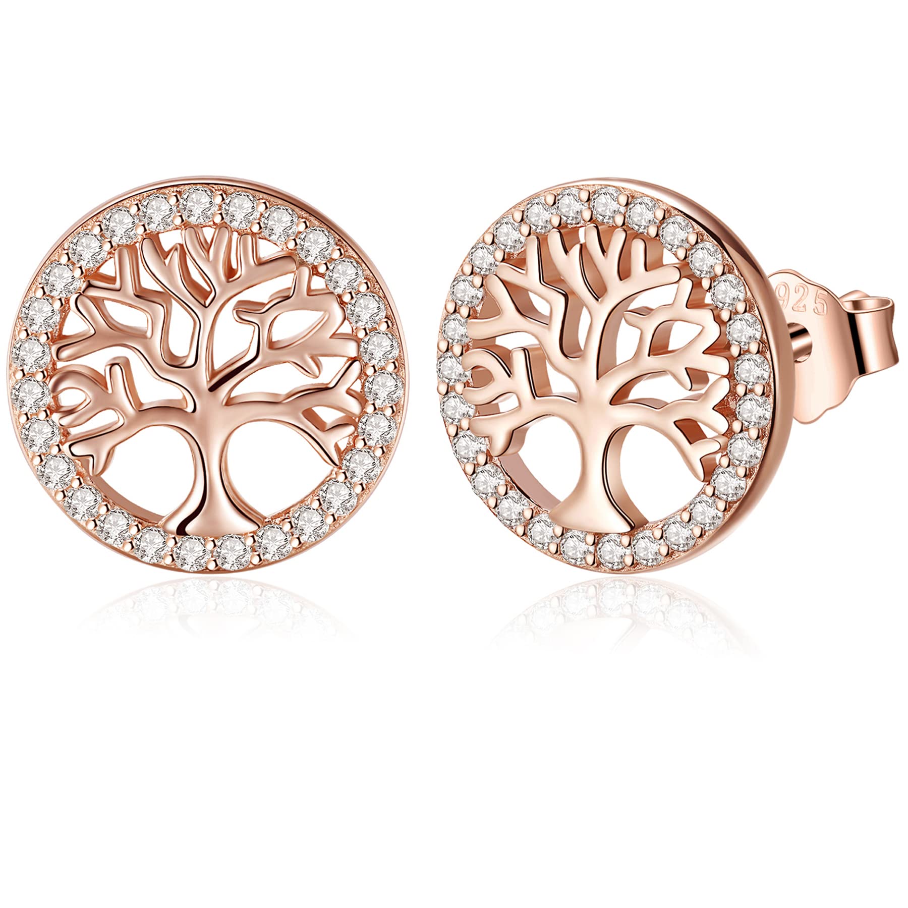 Jrêveinfiniárbol de la Vida Pendientes para Mujer Plata de Ley 925 con Caja de Regalo, Joyería Fina y Elegante para Mujeres