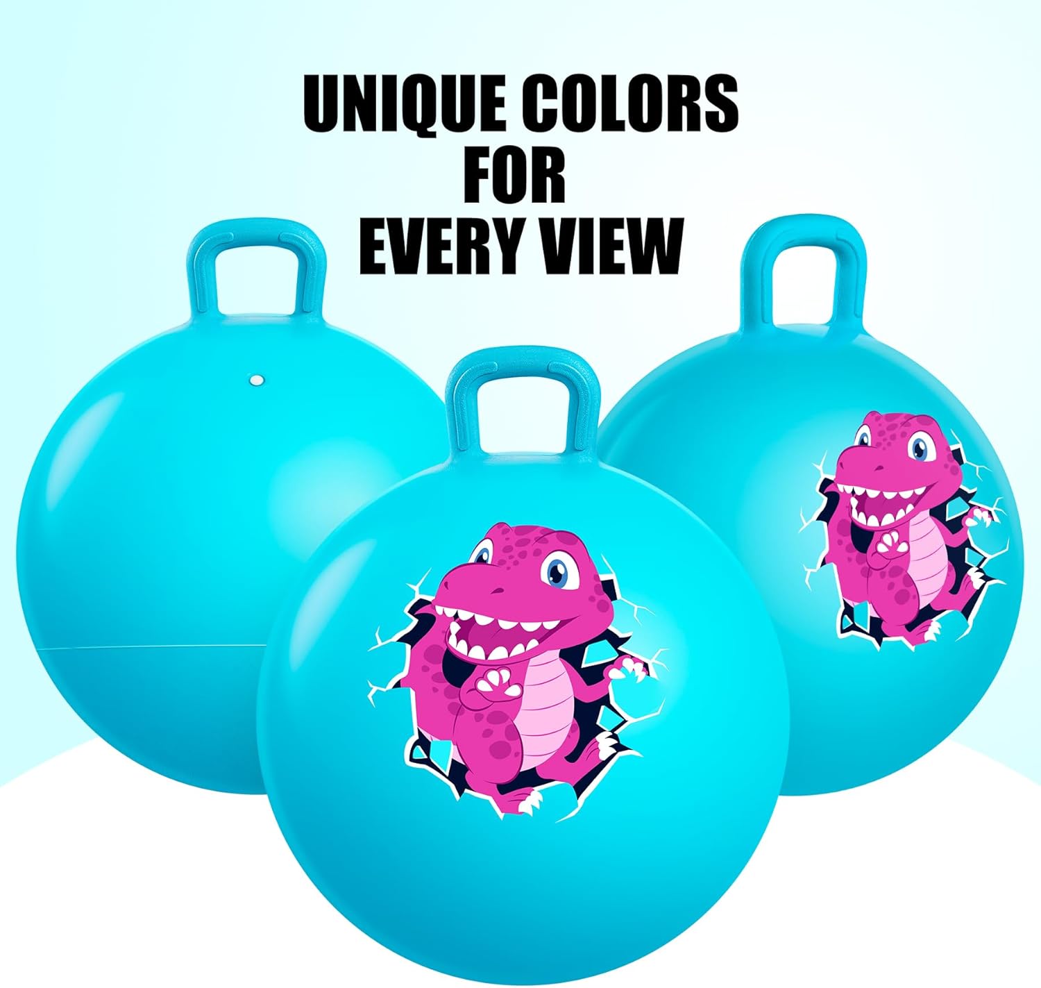 INPODAK Hopper Ball 18 Inch Bouncy Ball with Handle for Kids, Hippity Hop Jumping Bounce Hopping Toy for Boys Girls Ages 3-6 Includes Pump and Gift Box Great Gift for Birthday (Blue)
