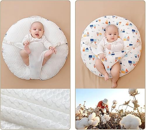 Miniatura 6 de Almohada de lactancia para bebés con funda extraíble suave ajustable y portátil para bebé (azul, 23.6x21.7 in)