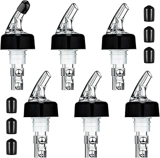 Automatic Measured Bottle Pourer Spout Liquor Pourers Bottle Jigger Quick Shot Spirit Measure, 1 oz/ 30 ml(Clear, Black,12 Pieces)