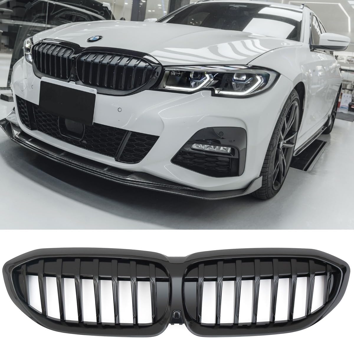 Nierengrill Für BMW 3er G20 G21 - Glanz Schwarz Einzelsteg