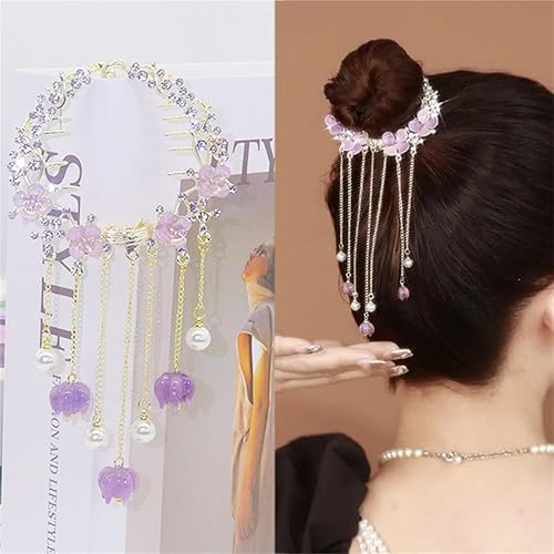 Pinzas para el pelo de cola de caballo de flores, horquillas para el cabello, pasador de pelo, accesorios para el cabello para mujeres y niñas #1
