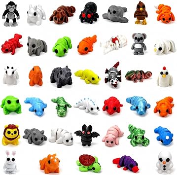 40PCS 3D Printed Animal Figurines, Classroom Rewards, Party Favors for Kids