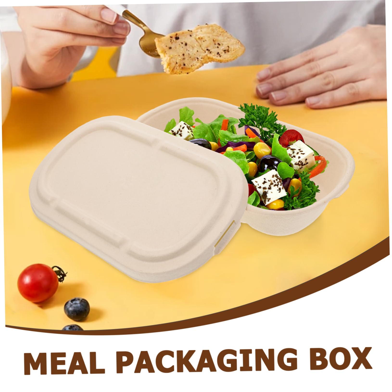 MAGICLULU 25 Set Contenitori da Asporto Carta Pulp Prep Scatole Monoporzioni per Insalate e Sushi