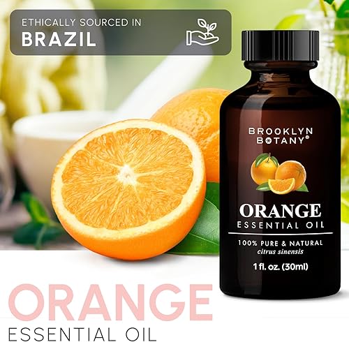 Miniatura 6 de Brooklyn Botany Aceite esencial de naranja dulce, 100 % puro y natural, aceite de alta calidad con cuentagotas - para aromaterapia y difusor, 1 onza