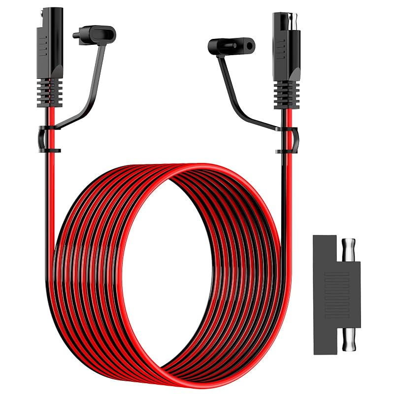 Cabo de extensão SAE de 3,66 m 16AWG com adaptador de polaridade AeternaSol, 1 unidade