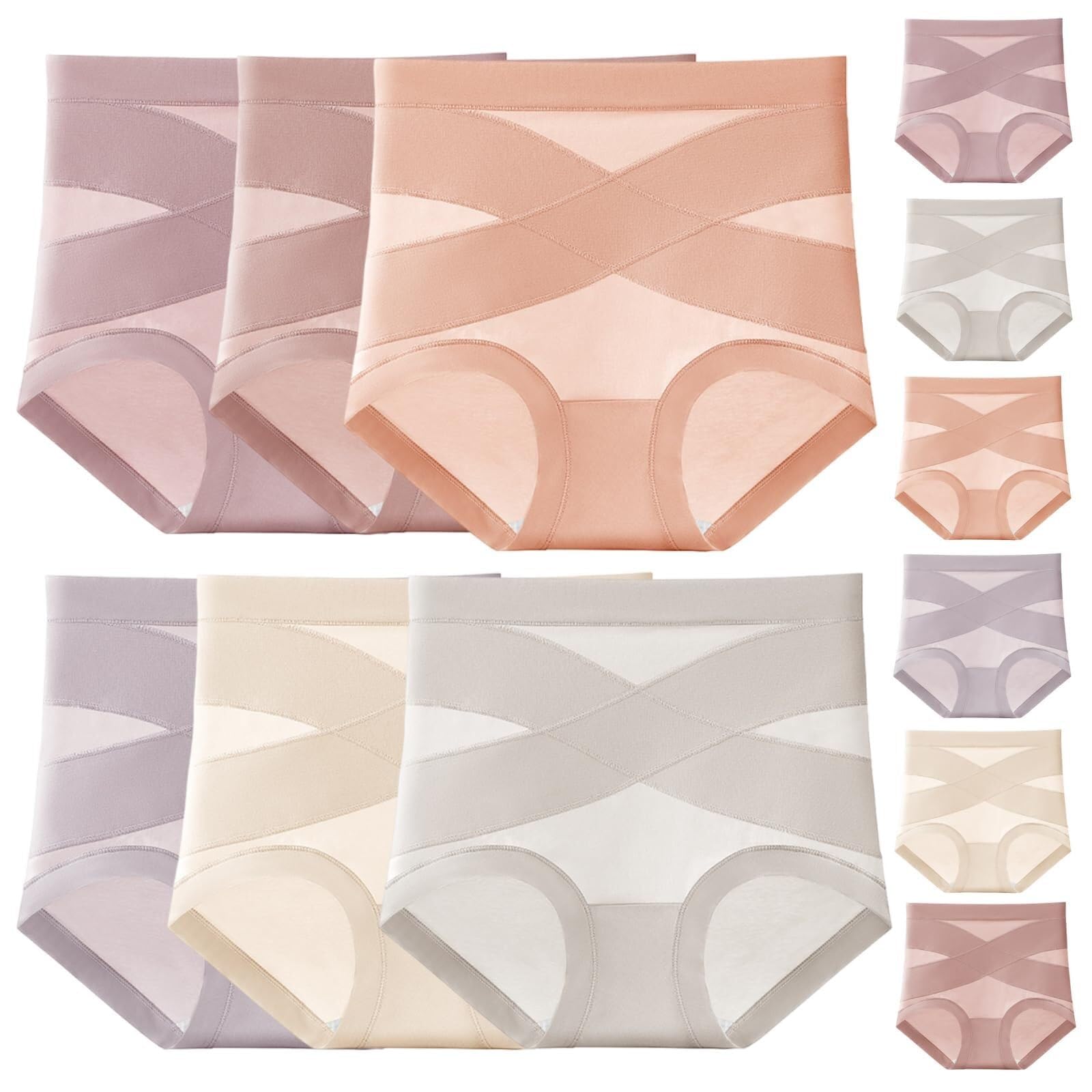 CMBSSTFC Damen-Slips zur Bauchdeckenstraffung mit hoher Taille, körperformender, hüfthebender, Nahtloser, bequemer Slip aus Reiner Baumwolle