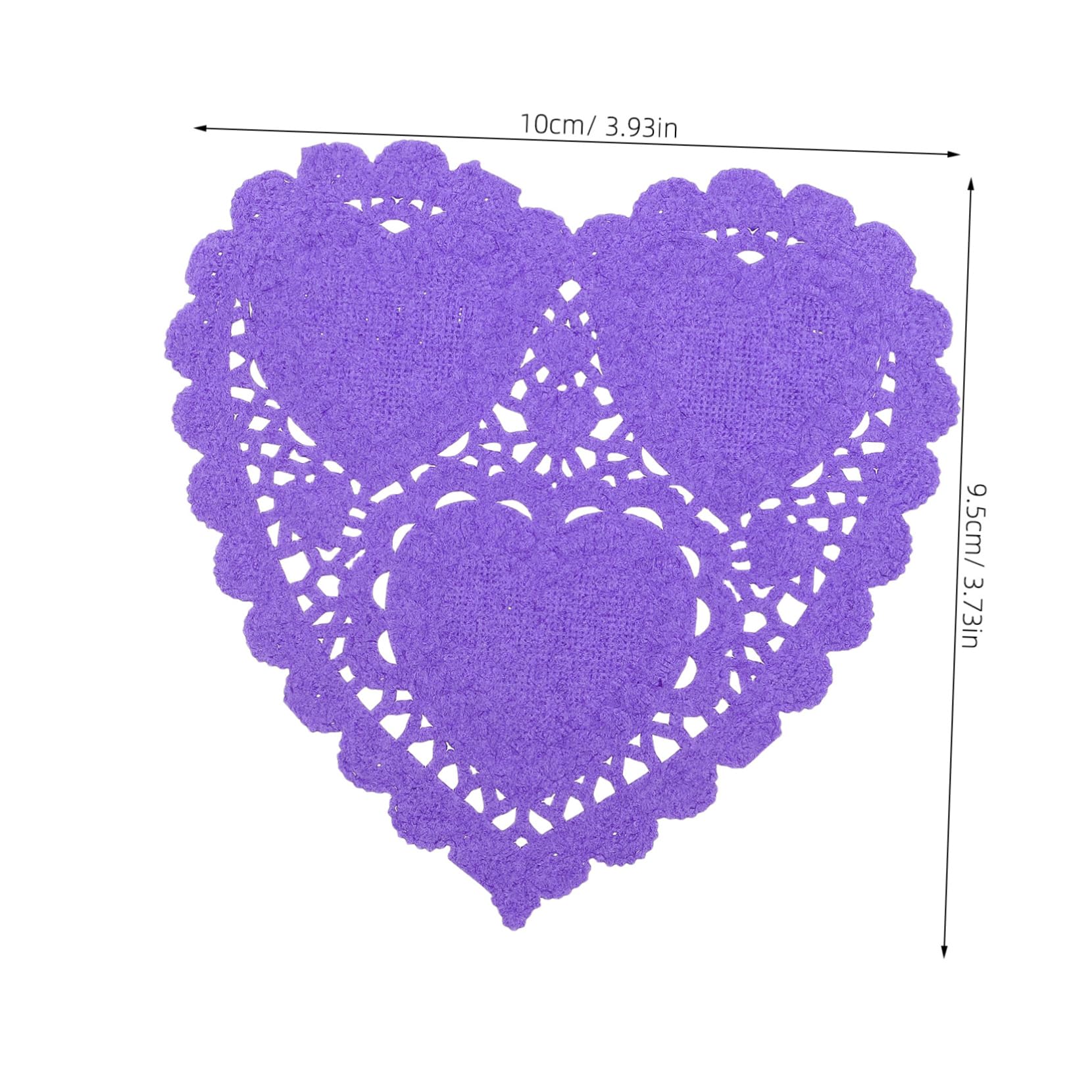 Unomor 100pcs Heart Shaped Doilies for Food Oil Absorbing Paper Sheets Baking Doilies Decorative Cake Base Paper Kitchen Dining Decor