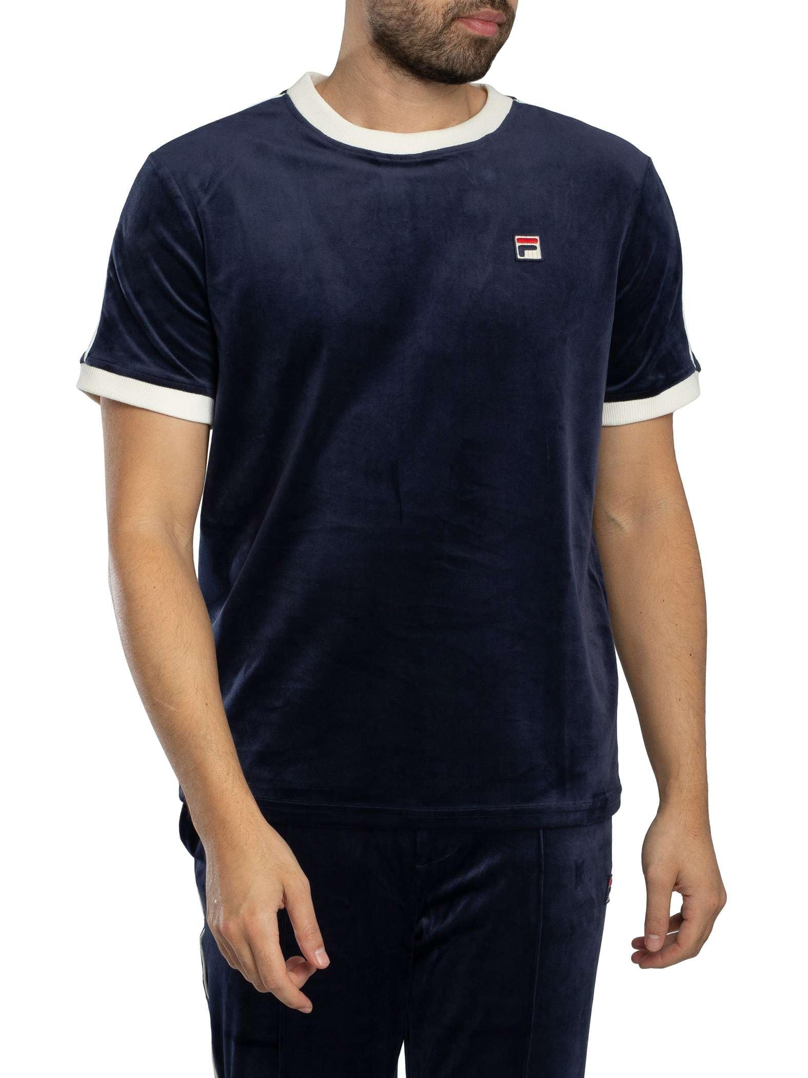 Fila Men's Navy/Gardenia Basilio Velour T-Shirt, 3XL