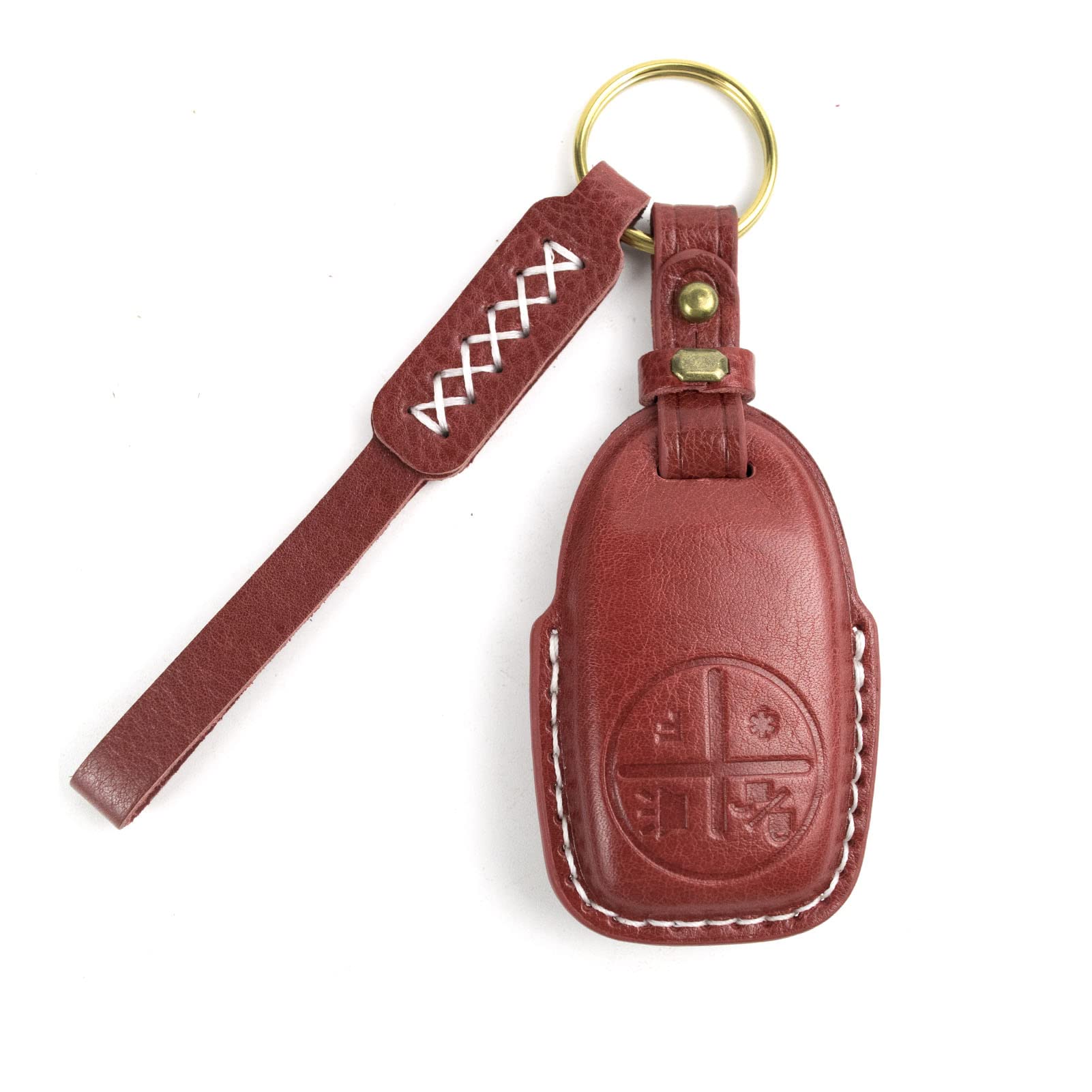 Fullibars leather key holder compatible with Vespa 150 125 GTS 300 GTV 300 Medley 150 Key cover Fob case Keychain