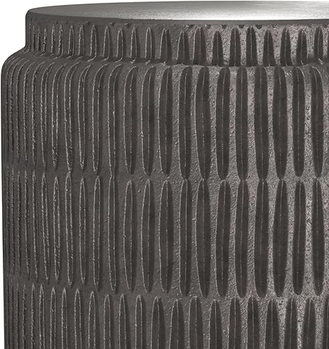 Miniatura 80 de SIMPLIHOME Morris - Mesa auxiliar de metal de aluminio fundido de 17 pulgadas de ancho en plata antigua, mesa de acento industrial con acabado en