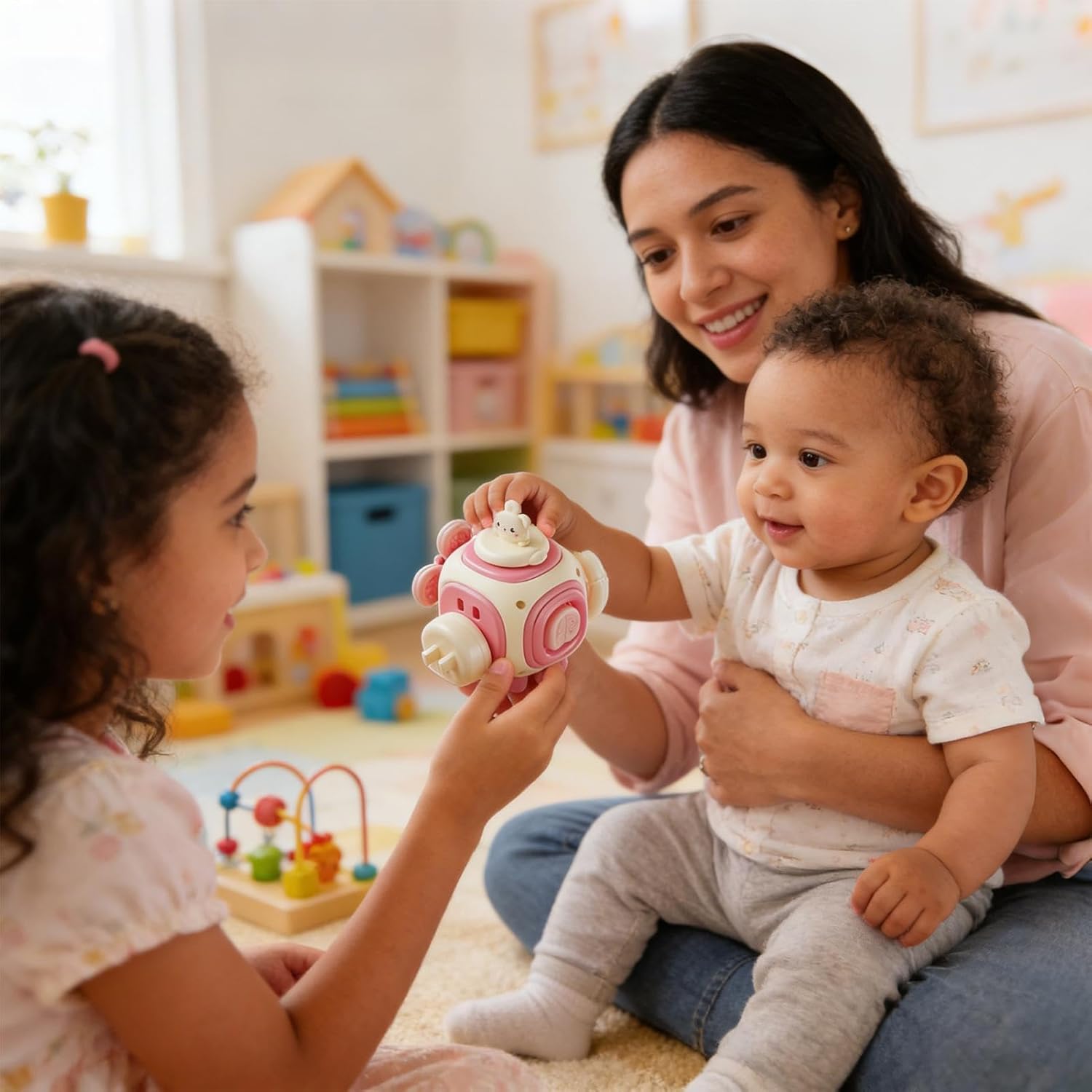 Activity Box Six Sided – High-Performance Game Bunny Design Learning, Premium, Lightweight, Cube Boys Girls, Preschool Student Family Play Early | Multipurpose Outdoor Indoor Utility