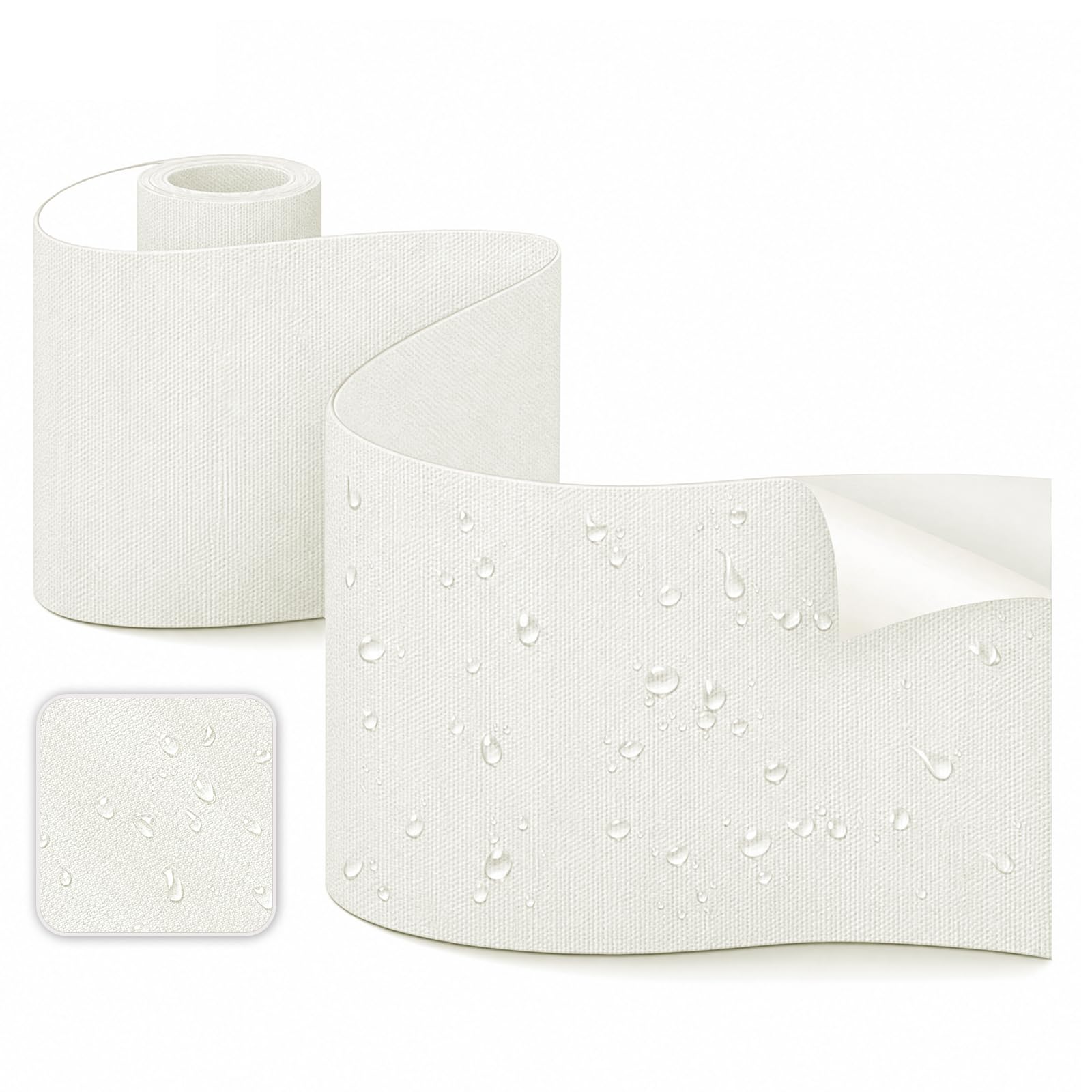 Skystuff Self-Adhesive Canvas Repair Tape, Heavy Duty Waterproof Fabric Repair Patches for Sofa, Chair, Awning, Tent, Clothes, Camping Outdoor Gear, Instant Strong Fix, 10x160cm, White