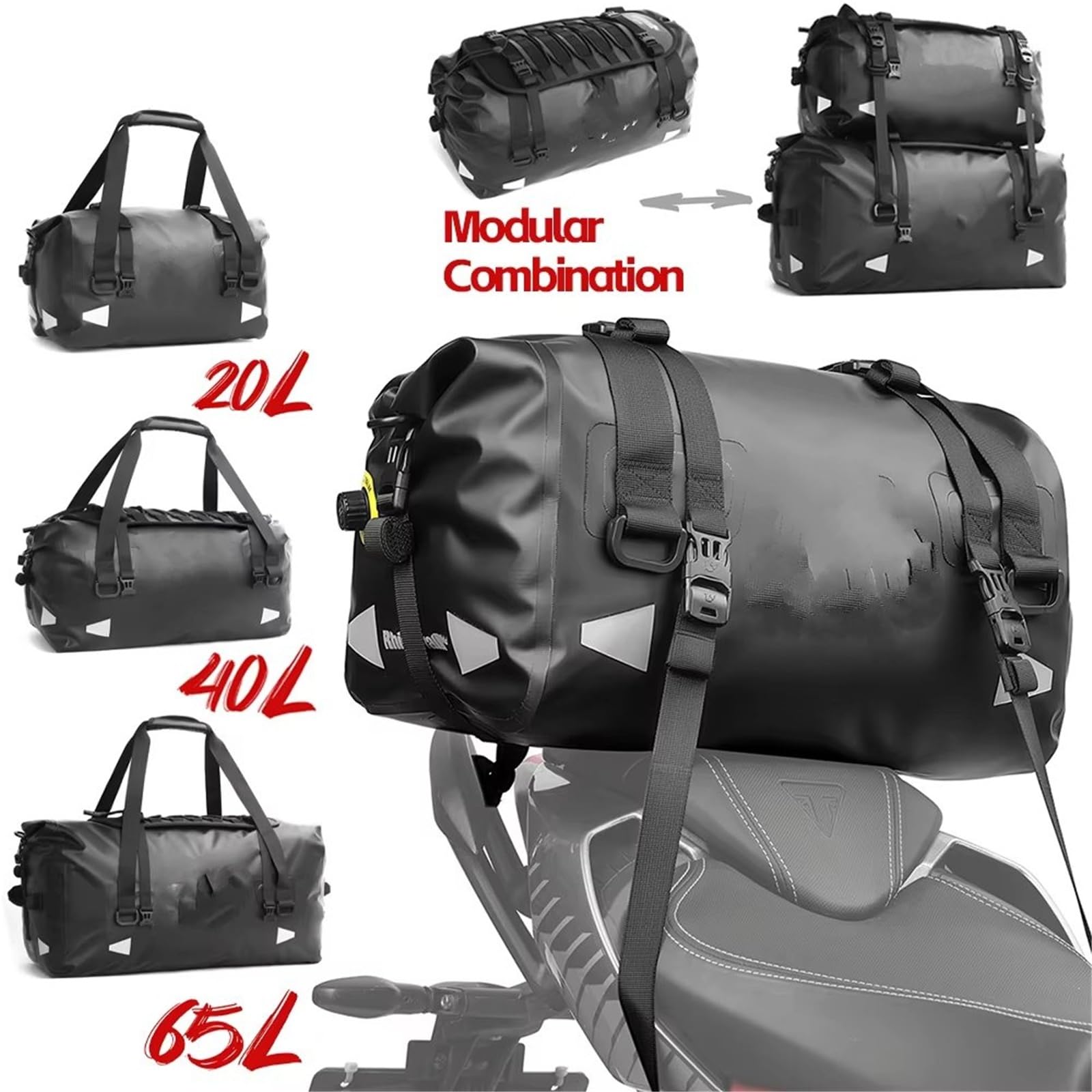 Moto Sacoche Selle Sacoche De Selle Moto Étanche Pour 20 L 40 65 Latérale Universelle Boîte Voyage Supérieure Combinaison Gratuite