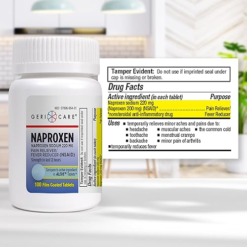 Miniatura 7 de GeriCare Tabletas de naproxeno sódico, 220 mg (100 unidades) - AINE alivio del dolor extra fuerte para dolor de cabeza, artritis, dolores