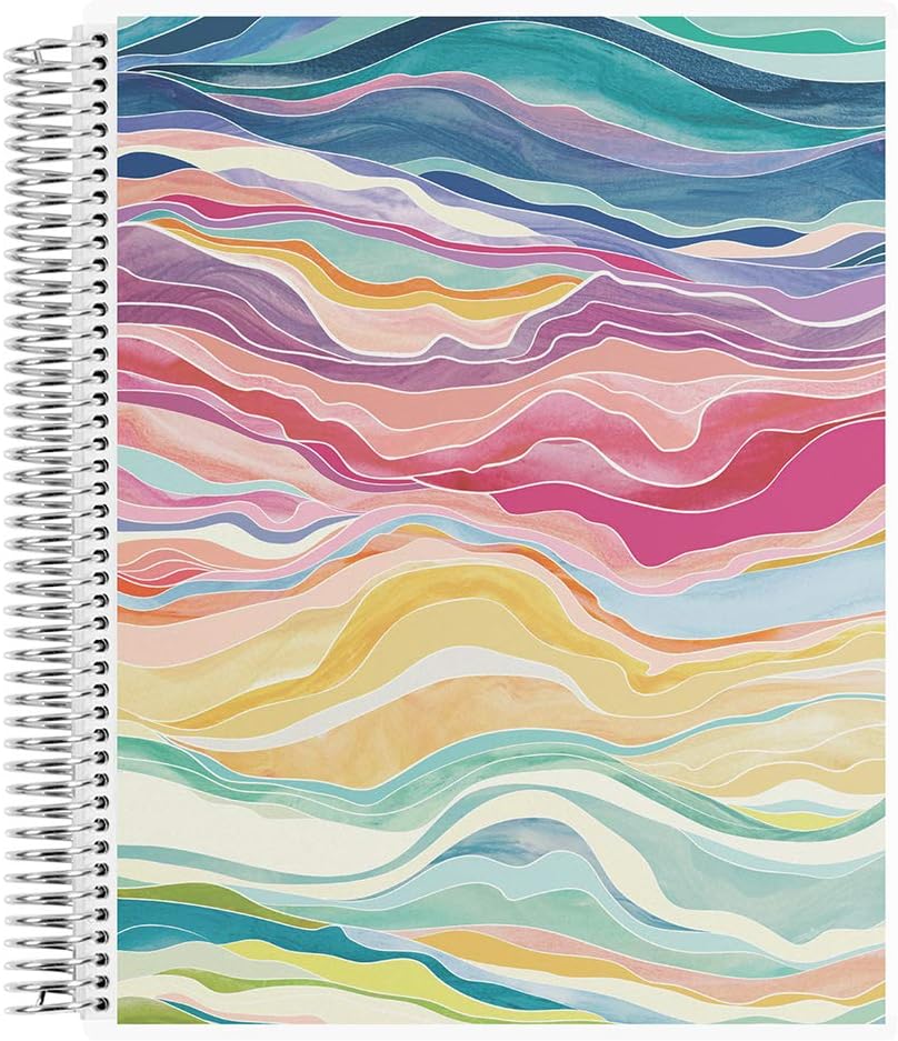 Erin Condren 8.5" X 11" Spiral Bound Dot Grid Journal Notebook - Layers Colorful, 5Mm Dot Grid, 160 Page Writing, Drawing & Art Notebook, 80Lb Thick Paper, Stickers Included