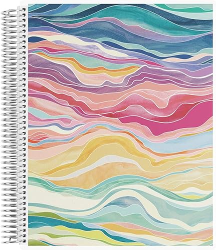 Erin Condren Cuaderno de papel cuadriculado encuadernado en espiral de 7 x 9 pulgadas, capas. Cuaderno a rayas de 160 páginas, dibujo y cuadrícula