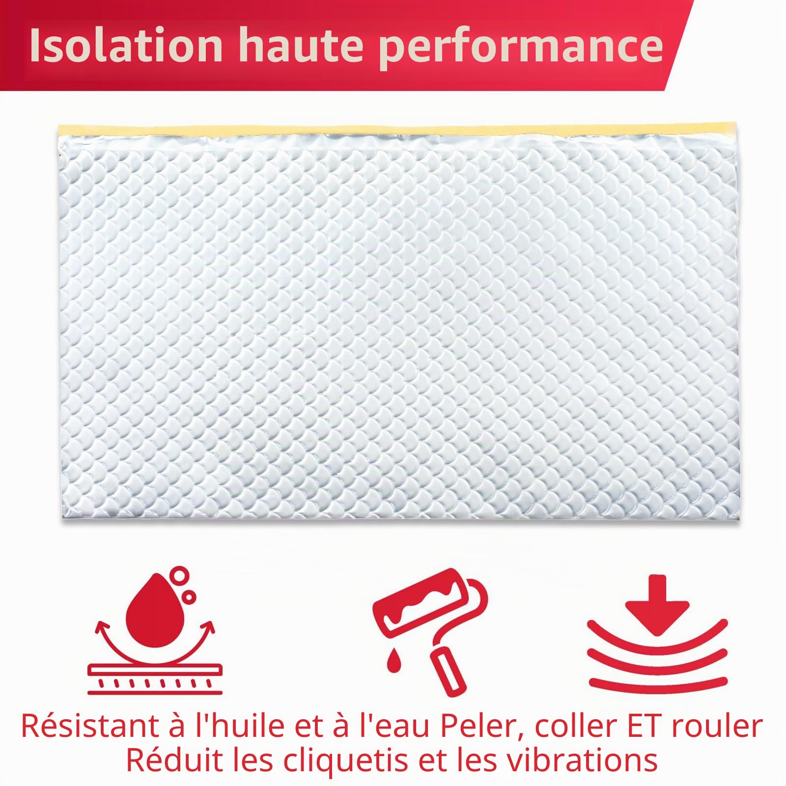 2mm 12 pièces 40×25cm, Feuille insonorisante auto-adhésive Alubutyl pour véhicule Isolation anti-vibration et acoustique (1,2 m²)