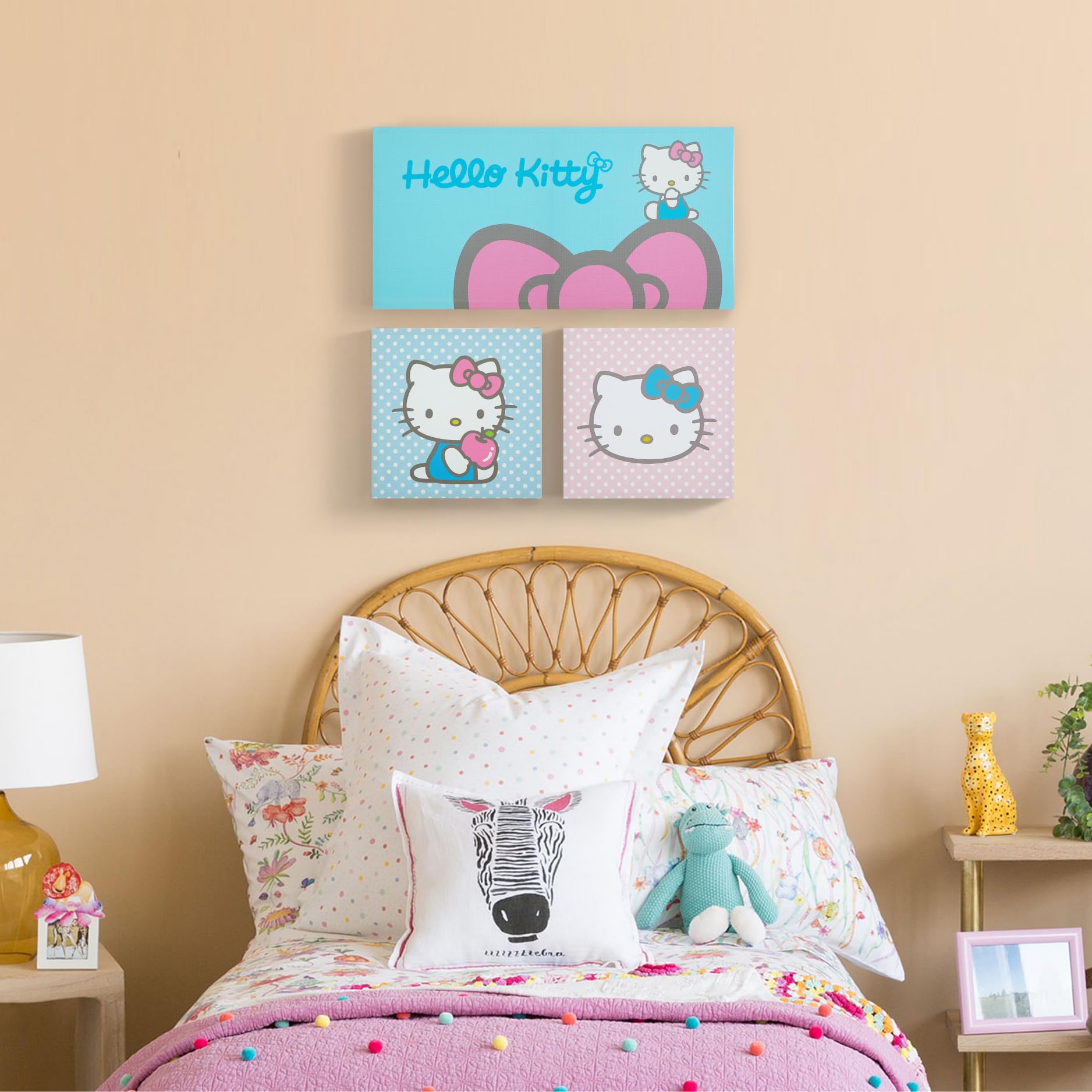 Poster Hello Kitty Acquerello - Set 8 Stampe Per Camera Bambini 20x25 Cm - Senza Cornice