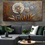Large White Flower Wall Art with Taupe Background Elegant Flower Framed Floral Canvas Print for Living Room, Bedroom, Dining Room, Home Office Modern Ready to Hang Home Decor - 30"x60"(75CMx150CM)